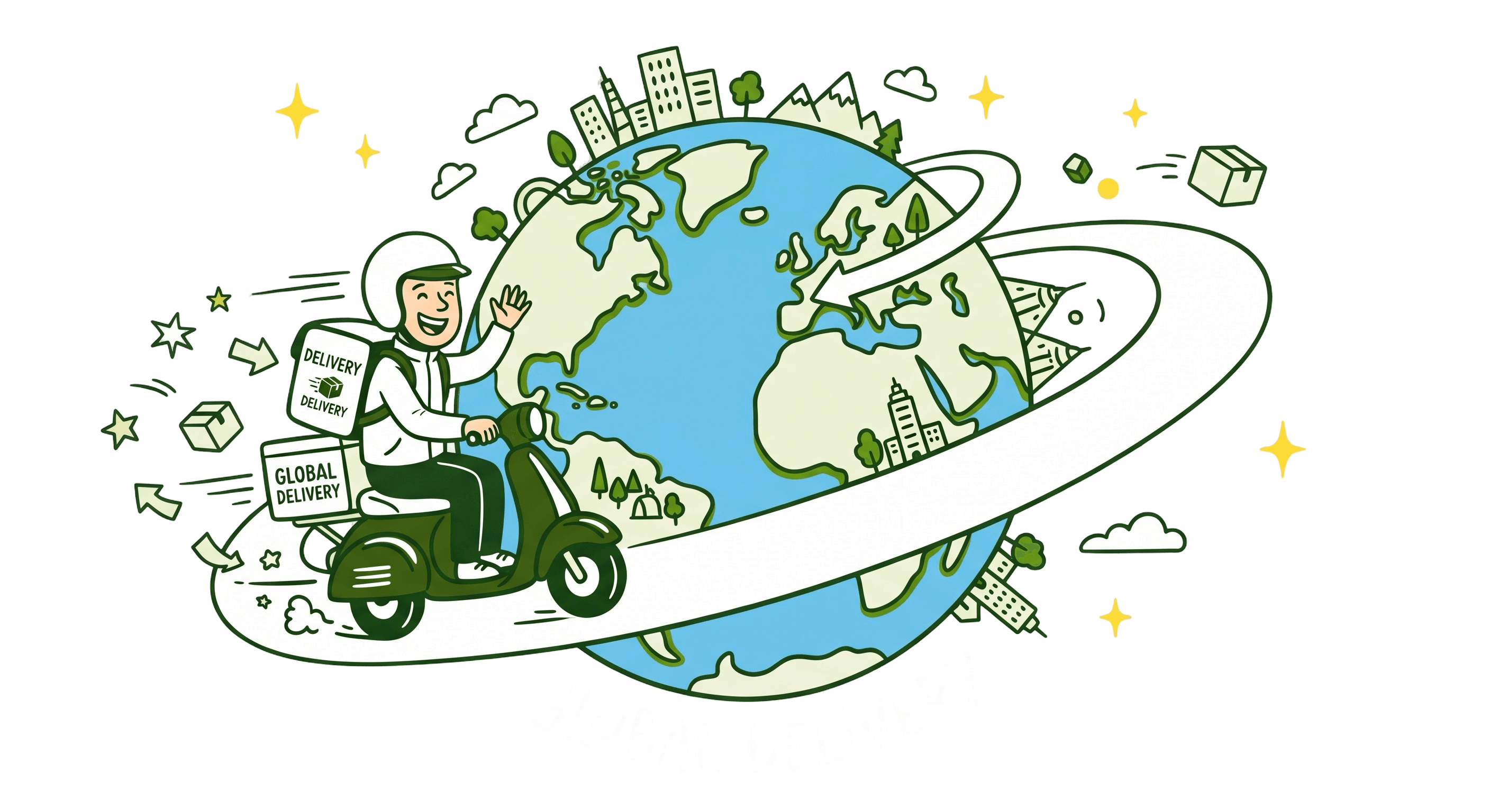 Illustration of deliveries and logistics